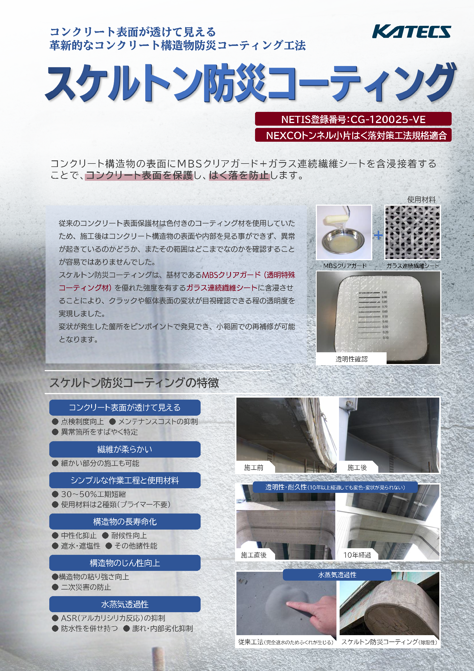 スケルトン防災コーティング