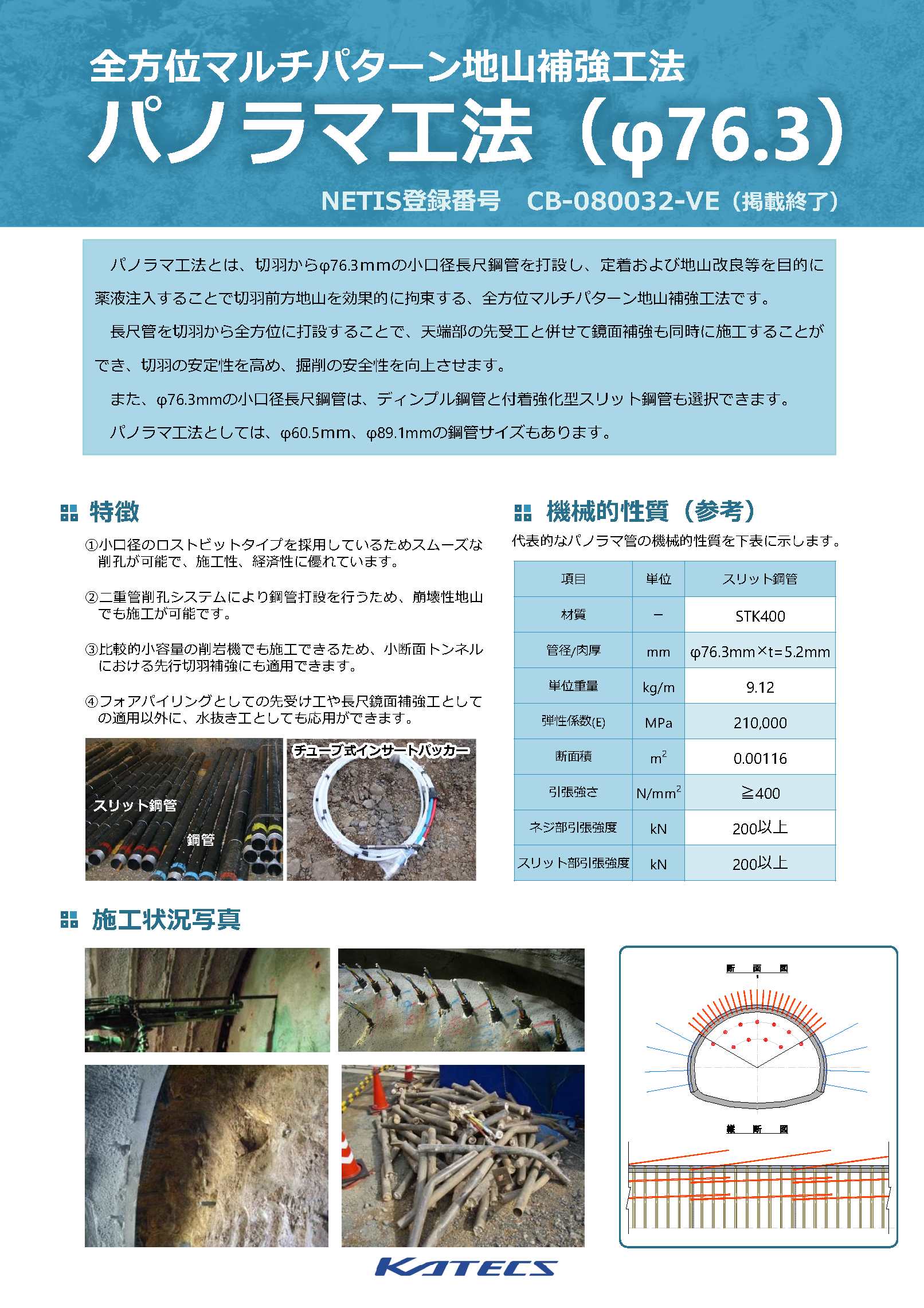 パノラマ工法(φ76.3)